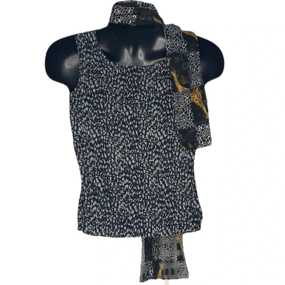 VINTAGE Maria Gabrielle 3pc Animal Print Set (Color: Brown/Black/Gold/White) - Picture 4 of 10